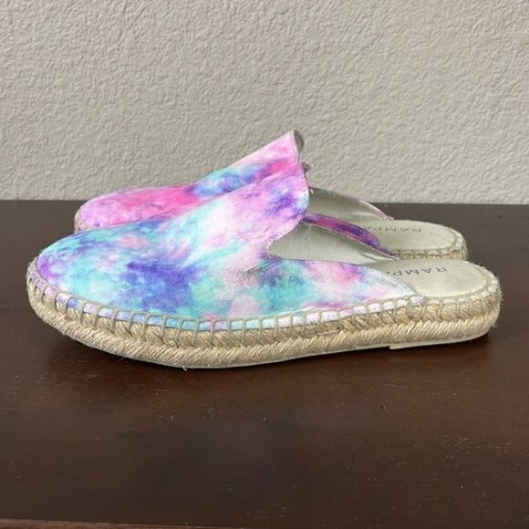 Rampage Bianca Womens Slip On Tie Dye Mules Spring Slides Espadrille Sz 5.5 - Picture 8 of 11